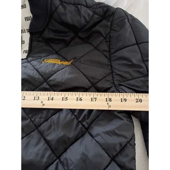 FULL‎ SEND Quilted Bomber Jacket Black Embroidered Logo Men's Size M